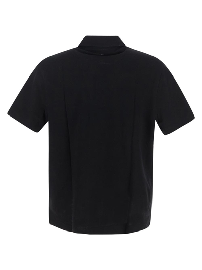 Shop Palm Angels Sartorial Tape Pocket Polo Shirt In Black