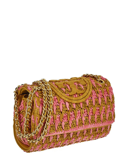 Tory Burch Small Fleming Soft Raffia Crochet Convertible Shoulder Bag In  Multicolor