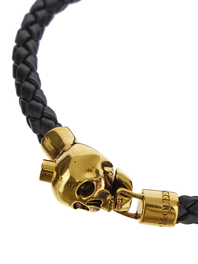 Shop Alexander Mcqueen Skull Leather Bracelet