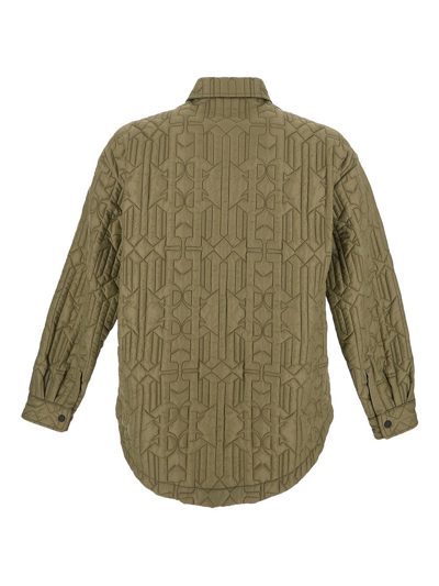 Shop Palm Angels Monogram Over Shirt In Green