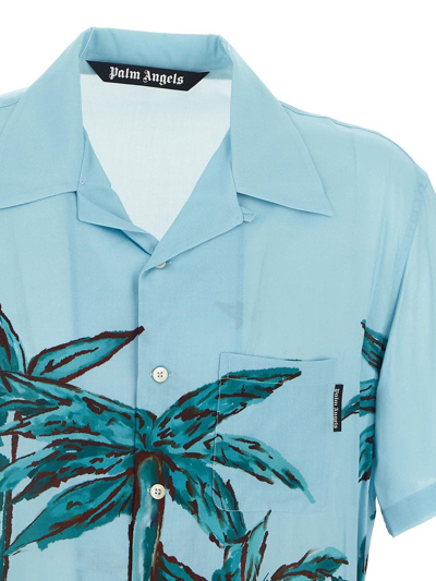Shop Palm Angels Row Bowling Shirt In Multicolor