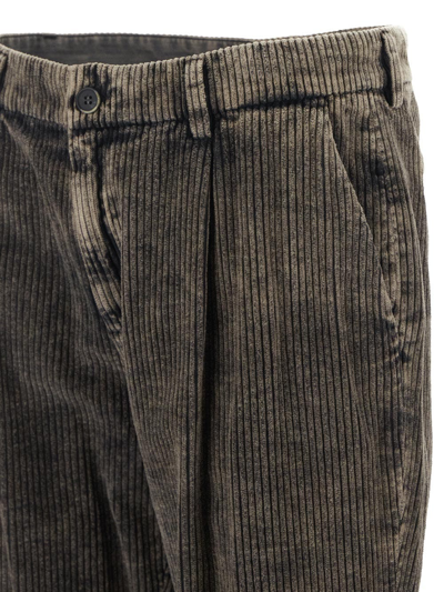 Shop Barena Venezia Gazara Cotton Trousers In Grey