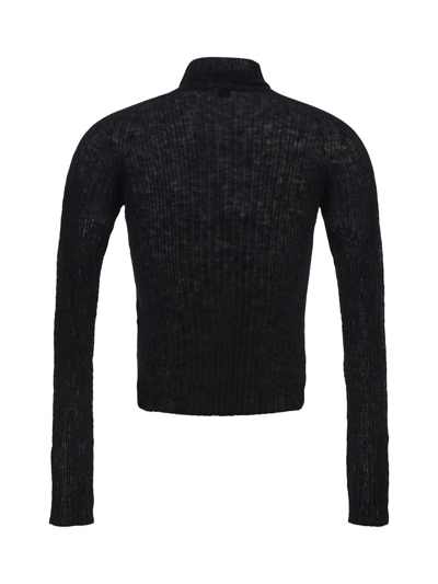 Shop Saint Laurent Turtleneck Knit Sweater In Black