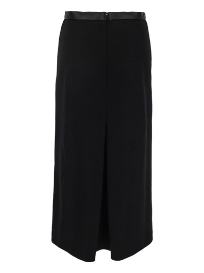 Shop Saint Laurent A-line Midi Skirt In Black