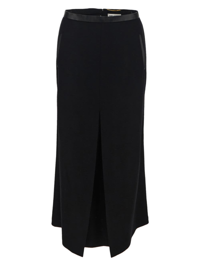 Shop Saint Laurent A-line Midi Skirt In Black