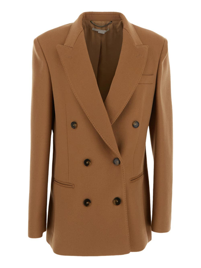 Shop Stella Mccartney Oversized Double-breast Jacket In Brown