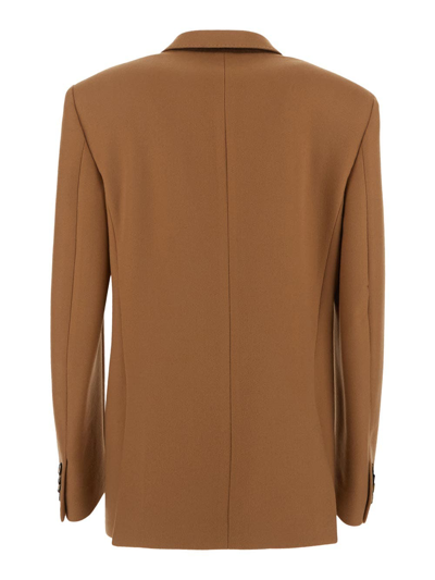 Shop Stella Mccartney Oversized Double-breast Jacket In Brown