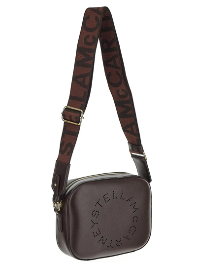 Shop Stella Mccartney Mini Logo Bag In Brown