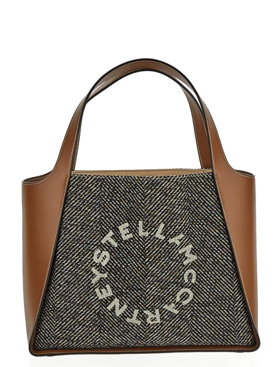 Shop Stella Mccartney Logo Tote Bag In Brown