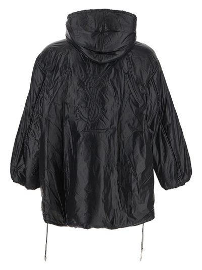 Shop Saint Laurent Puffed Parka Jacket In Black