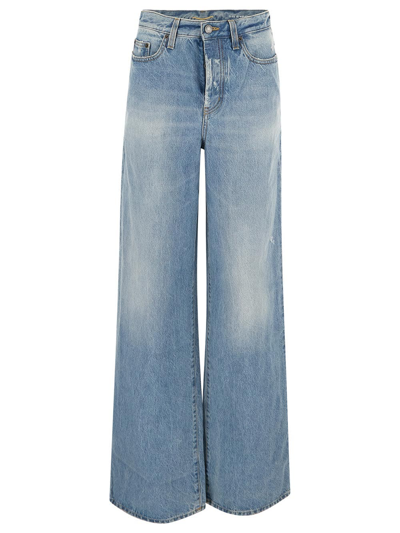 Shop Saint Laurent Wide-leg Jeans In Blue