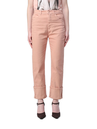 Shop Max Mara Button Detailed Cropped Trousers In Pink