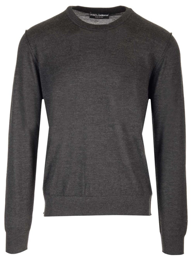 Shop Dolce & Gabbana Crewneck Knitted Jumper In Grey