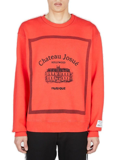 Shop Gallery Dept. Musique Embroidered Motif Crewneck Sweatshirt In Red