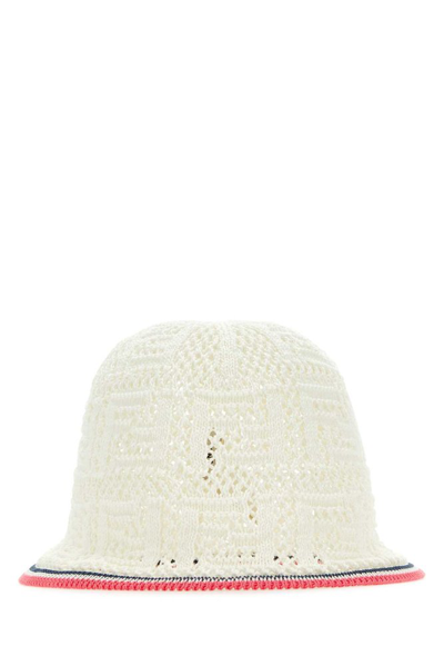 Shop Fendi Crochet Cloche Hat In White