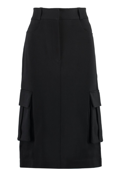 Shop Givenchy Knitted Cargo Skirt In Black