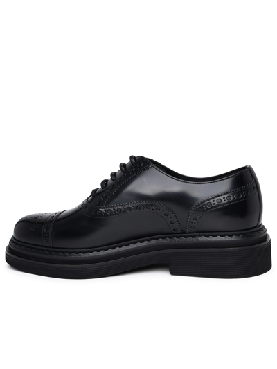 Shop Dolce & Gabbana Man  Day Classic Black Leather Lace-up Shoes