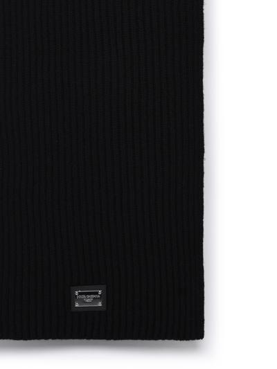 Shop Dolce & Gabbana Man  Black Cashmere Blend Scarf