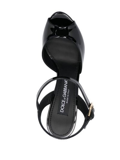 Shop Dolce & Gabbana Women 150mm Patent Leather Wedge In Black