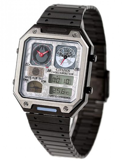 Pre-owned Citizen Millennium Falcon Star Wars Analog Digital White Dial Watch Jg2146-53h
