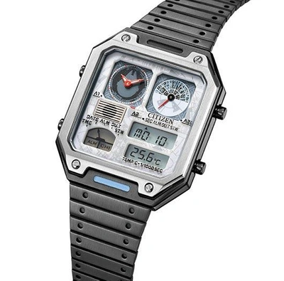 Pre-owned Citizen Millennium Falcon Star Wars Analog Digital White Dial Watch Jg2146-53h