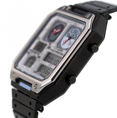 Pre-owned Citizen Millennium Falcon Star Wars Analog Digital White Dial Watch Jg2146-53h