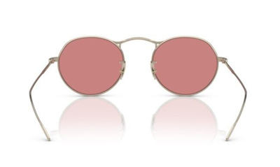 Pre-owned Oliver Peoples 0ov1220s M-4 30th 50353e Gold/magenta Round 49mm Men's Sunglasses In Purple