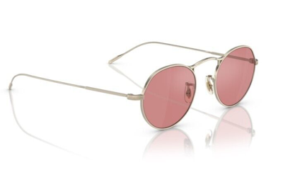 Pre-owned Oliver Peoples 0ov1220s M-4 30th 50353e Gold/magenta Round 49mm Men's Sunglasses In Purple