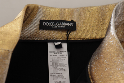 Pre-owned Dolce & Gabbana Shorts Cotton Blend Glittered Gold Hot Pants It38/us4/xs 600usd