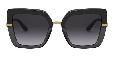 Pre-owned Dolce & Gabbana Half Print Dg 4373 Black Grey/grey 52/21/140 Women Sunglasses In Gray