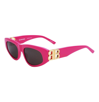 Pre-owned Balenciaga Dynasty 0095 Fuchsia Pink 006 Fashion Bb Logo Sunglasses Bb0095s In Gray