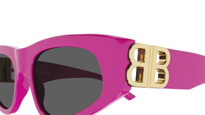 Pre-owned Balenciaga Dynasty 0095 Fuchsia Pink 006 Fashion Bb Logo Sunglasses Bb0095s In Gray