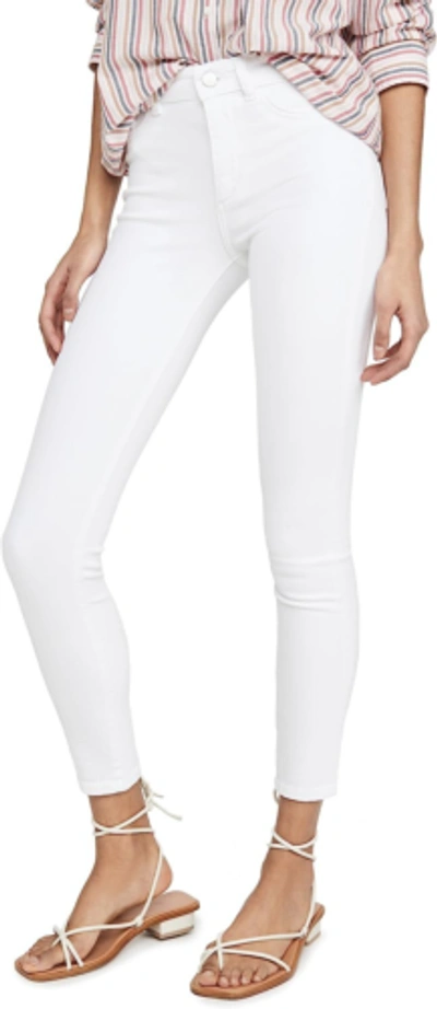 Pre-owned Dl1961 Women's Florence Skinny Mid Rise Ankle Jeans In Milk