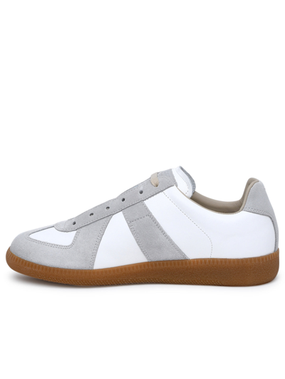 Shop Maison Margiela Woman Leather Replica Sneaker In White