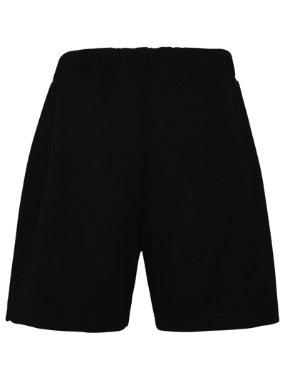 Shop Palm Angels Man  Black Cotton Bermuda Shorts