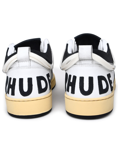 Shop Rhude Man Rhechess Sneakers In White Leather
