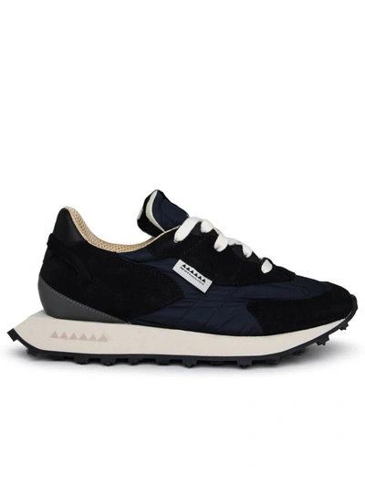 Shop Run Of Two-tone Suede Blend Sneakers In Black