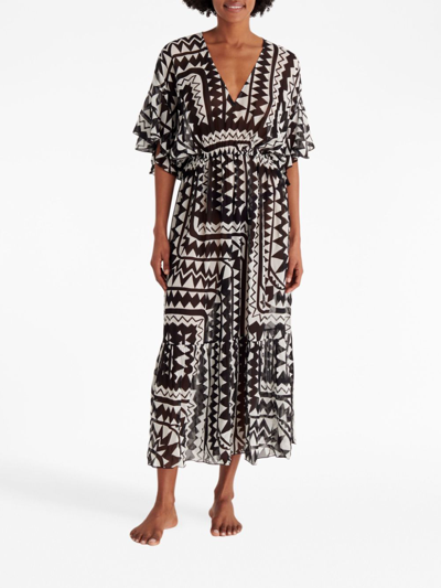 Eres Rivage Silk Midi Dress In Multicolour