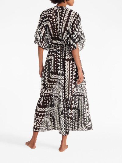 Eres Rivage Silk Midi Dress In Multicolour