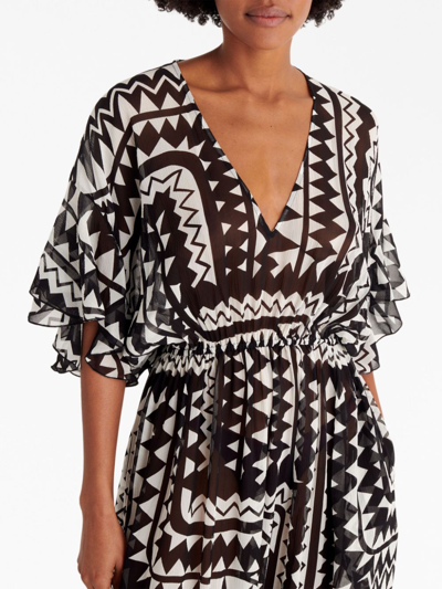Eres Rivage Silk Midi Dress In Multicolour