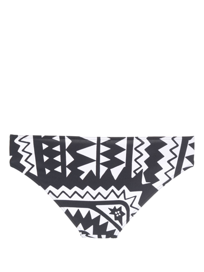 Shop Eres Union Geometric-print Bikini Bottoms In Black