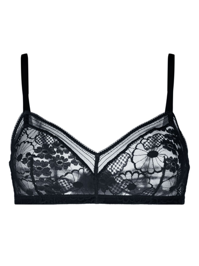 Shop Eres Royal Triangle Lace Bra In Blue