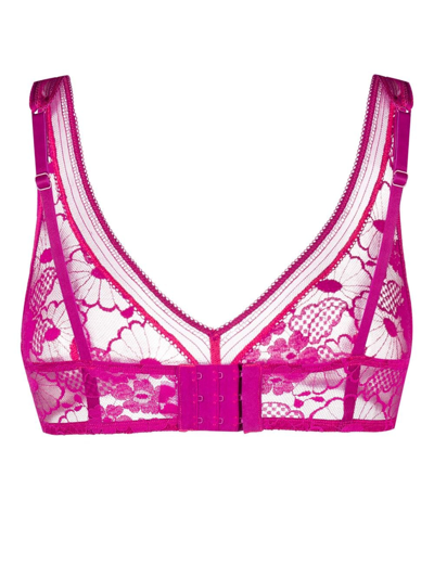 Eres Millefleurs Triangle Lace Bra In Purple