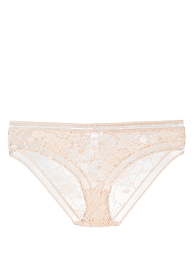 Shop Eres Miellée Lace Briefs In Neutrals