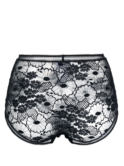 Shop Eres Acacia High-waist Lace Briefs In Blue