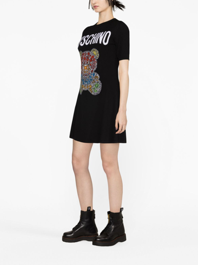 Moschino Logo-print T-shirt Dress In Black