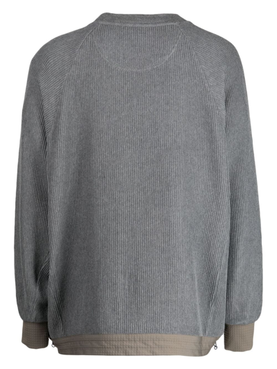 Shop White Mountaineering Crew-neck Cotton Jumper In Grey