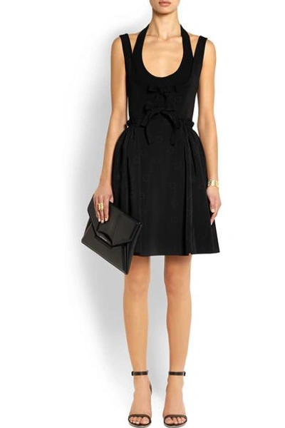 Shop Givenchy Jacquard Mini Dress With Pleated Skirt