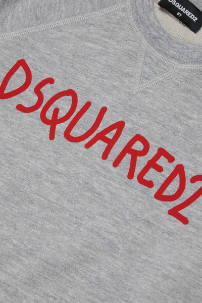 Shop Dsquared2 D2s698u Cool Fit Sweat-shirt Dsquared Gray Cotton Mélange Sweatshirt With Logo In Light Grey Melange