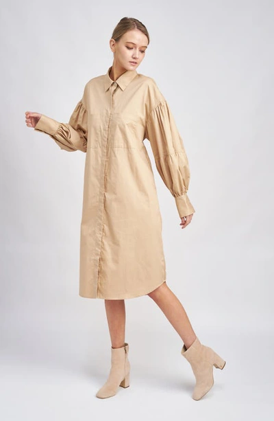 Shop En Saison Sandrine Long Sleeve Cotton Shift Dress